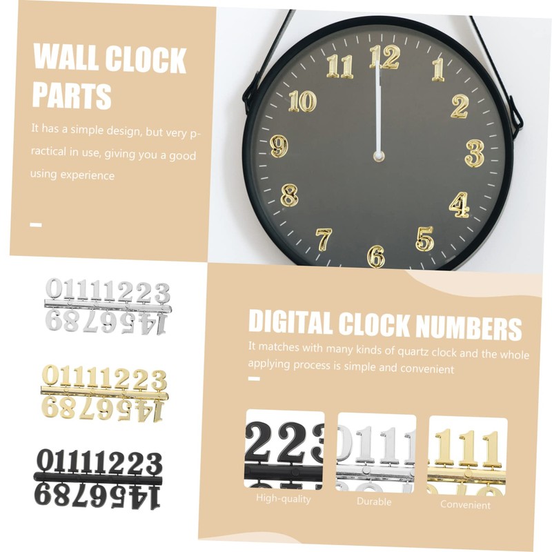 Tofficu 30 Sets DIY Digital Clock Numbers Replacement Parts for