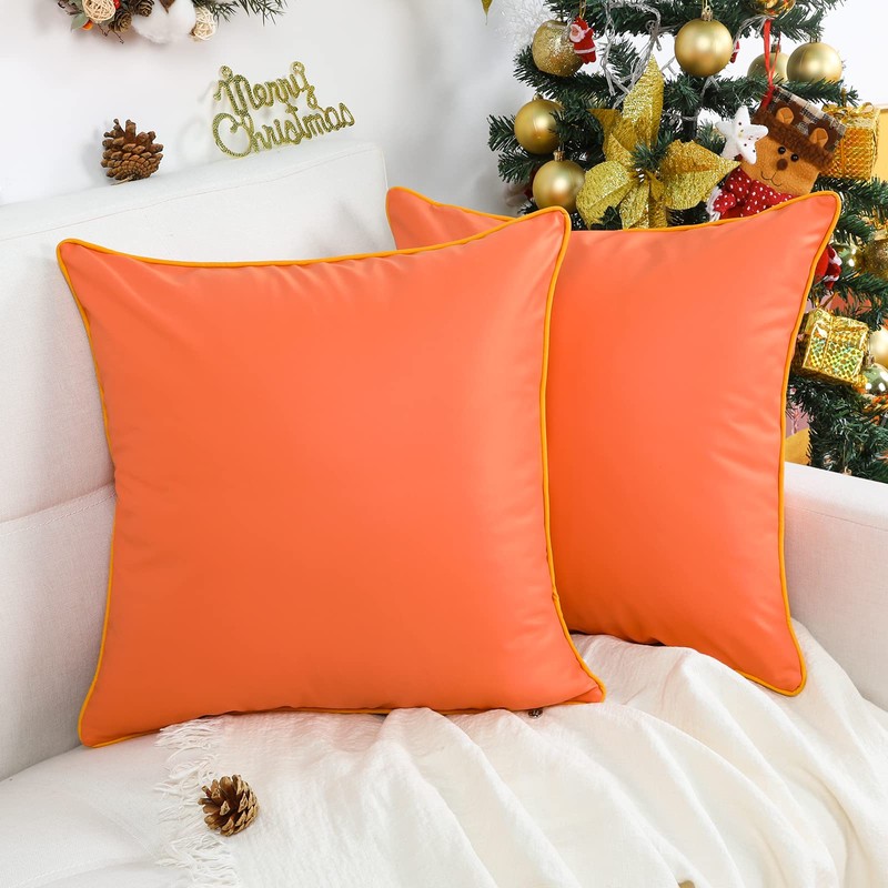 howdy textile Pack of 2 Silicone Leather Outdoor Waterproof Pillow