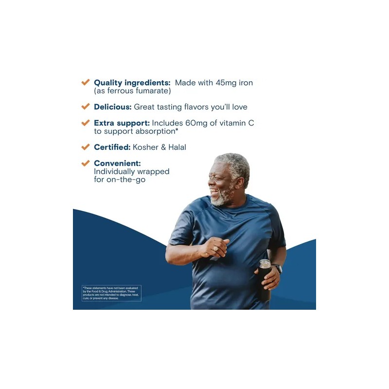 Bariatric Fusion Hierro Vitamina C Masticable 60 Chews Cereza Nutricional