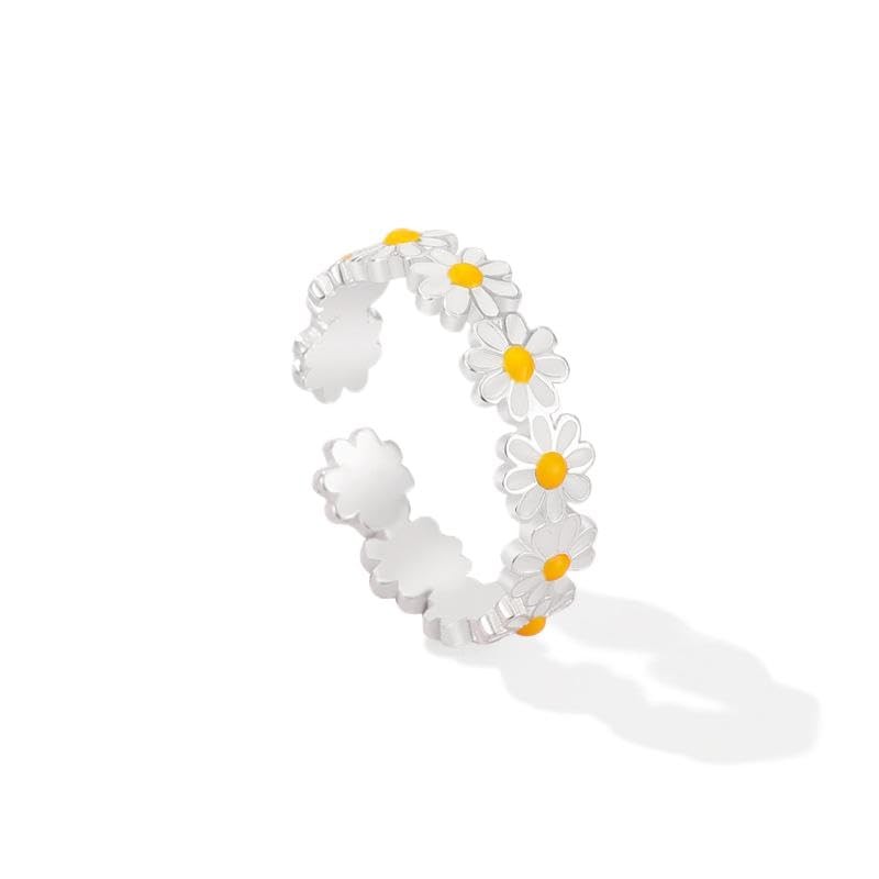 WALLFLOWER Daisy Ring 925 Silver Daisy Waterproof Genuine Sterling Silver