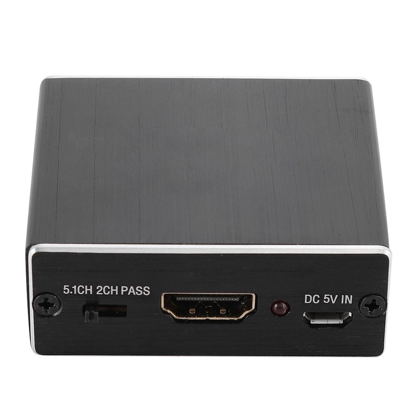 Digital Optical Fiber Analog HDMI Audio Splitter Aluminum Black 4K