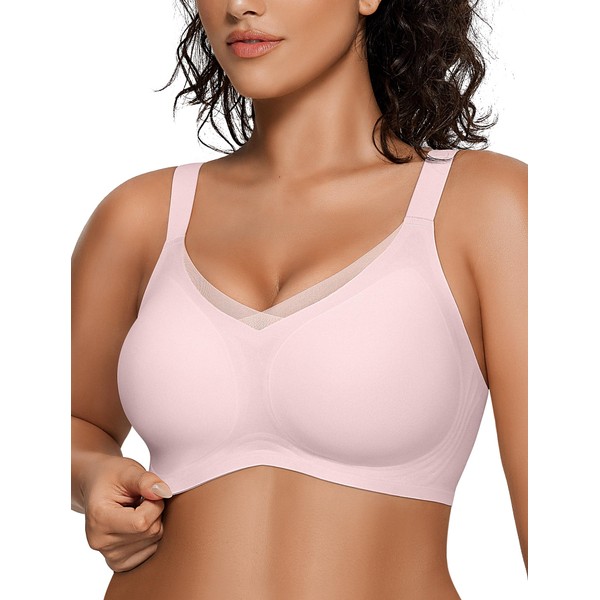OEAK Womens Wireless Bras V Mesh Comfortable Bralette Supportive Tshirt