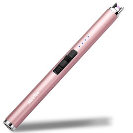 MeeToo Encendedor eléctrico recargable USB tipo C para velas, barbacoa, camping (oro rosa)