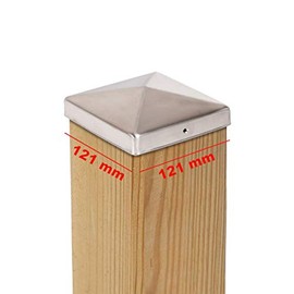 2 x Pyramid Post Caps 121 x 121 mm Stainless Steel