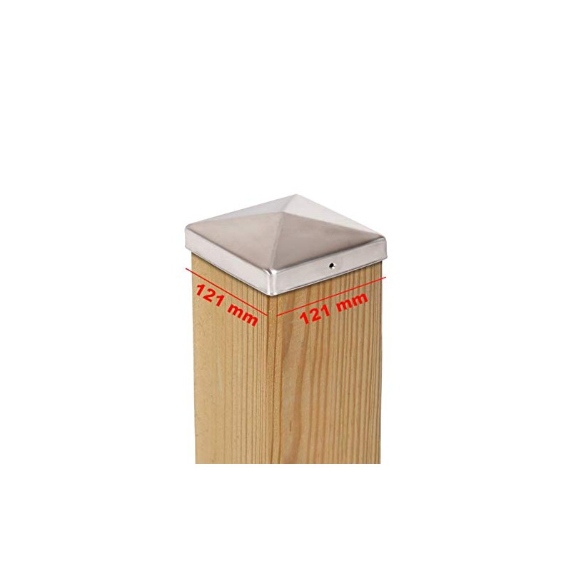 2 x Pyramid Post Caps 121 x 121 mm Stainless