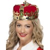 Smiffys Queens Jewelled Crown Red Fabric