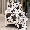 Cozy Throw Blanket Twin Size Black and White Cow Print