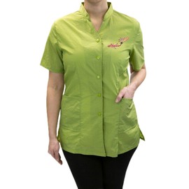 CHARLENE Anna Jacket with Nail Art (NL) Logo, High Fashion Nylon Uniform (5XL, LIME GREEN)