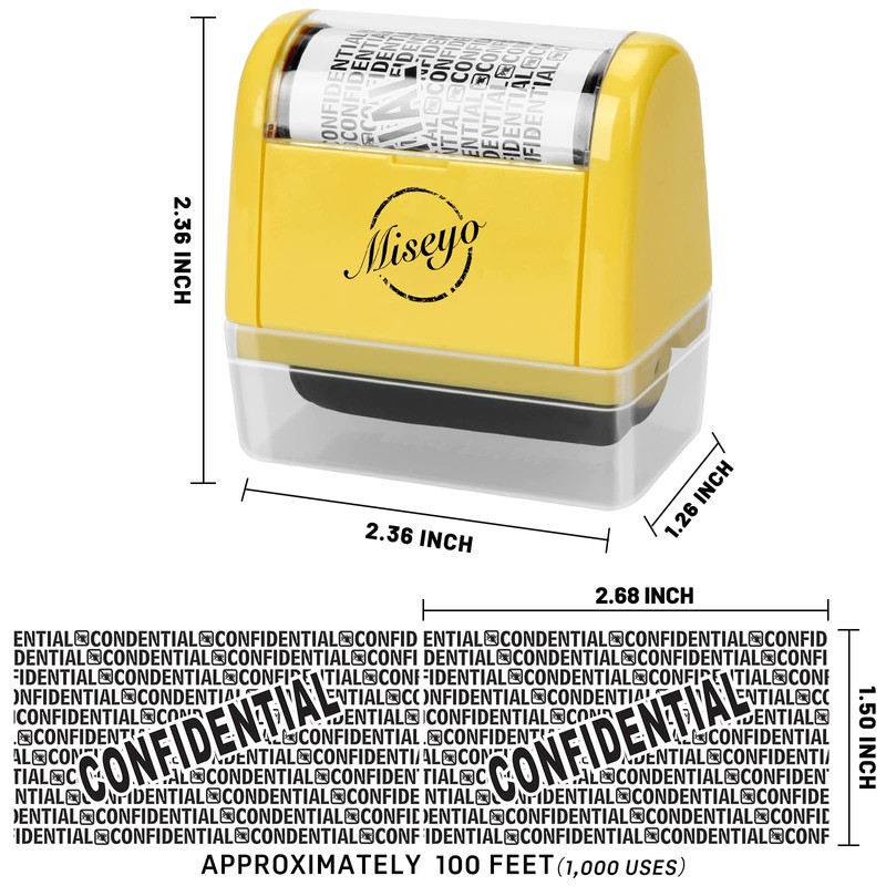 Miseyo Wide Roller Stamp Identity Theft Stamp 1.5 Inch Perfect