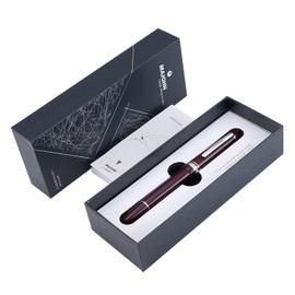 erofa Majohn P136 Piston Fountain Pen 1.1mm Stub Nib with Box, Red Resin Writing Pen Set