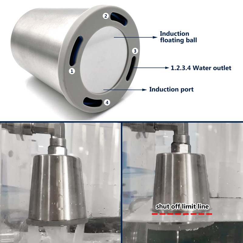 HEN-NICE 2 PCS 304 Steel Water Float Valve, Water Level