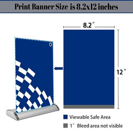 LOJUFAN Mini Retractable Banner Roll Up Banners Stand for Business Birthday Party Wedding Trade Show Small Size Aluminum Tabletop Display (Stand Only)