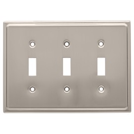 Franklin Brass 126366 Country Fair Triple Toggle Switch Wall Plate, Satin Nickel
