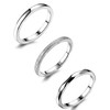 JOERICA 3Pcs 2mm Stainless Steel Women's Stackable Eternity Ring Band