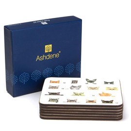 Ashdene Peeping Felines Collection - Coasters - Set of 6, 4.25 in. x 3.5 in., 518912