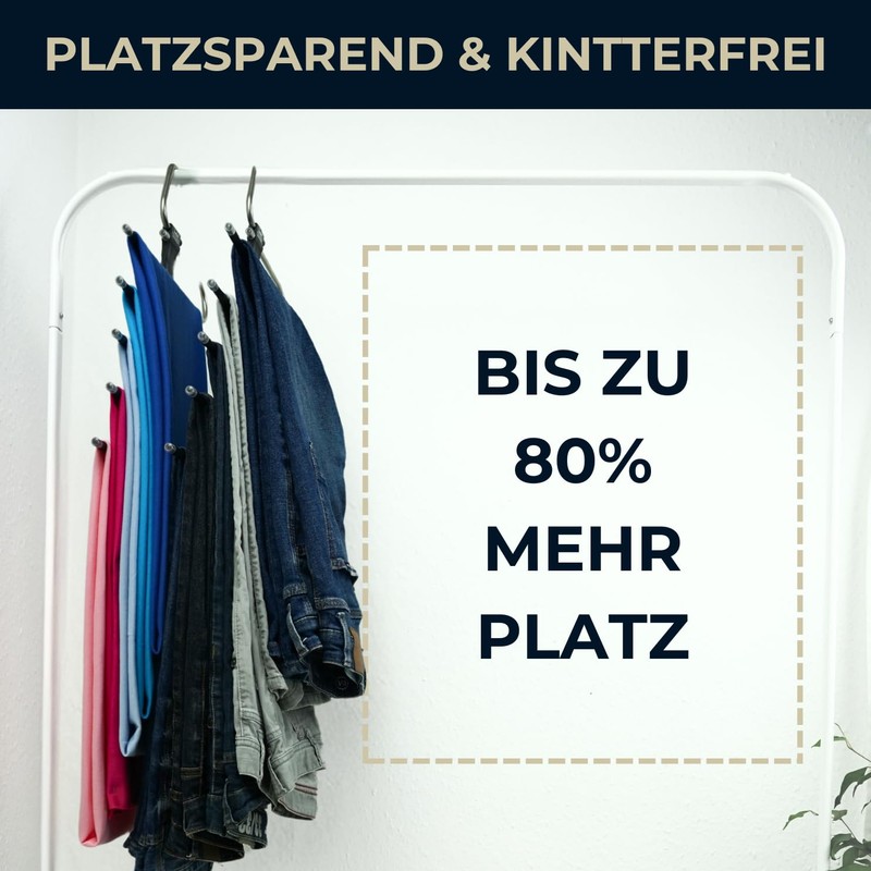 WohnZauber Clothes Hangers Space-Saving 2 x Multiple Trouser Hangers with
