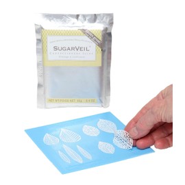 SugarVeil Leaf Topper Mat with White SugarVeil Icing