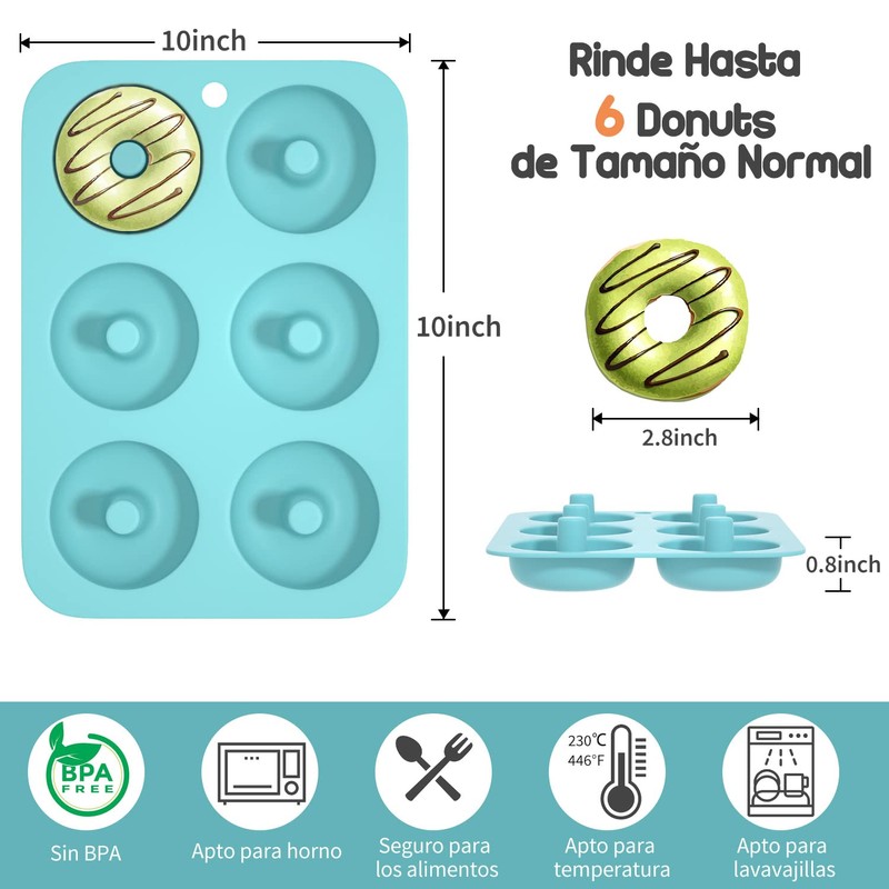 SYCYKA Moldes Para Donas y Rosquillas de Silicona Antiadherente -