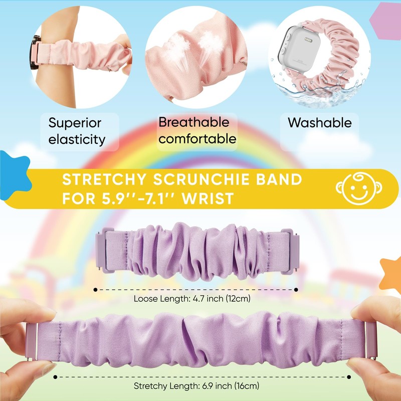 4 Pack Kids Scrunchie Bands Compatible with Gizmo Watch 3