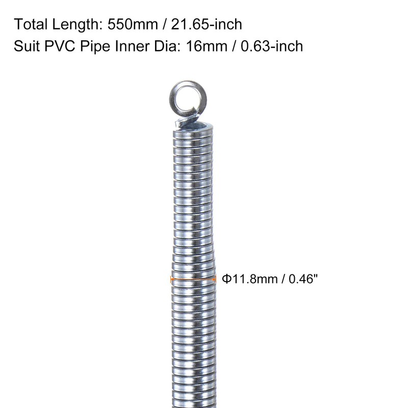 HARFINGTON PVC Spring Bender 11.8mm OD 550mm Long Zinc Plated