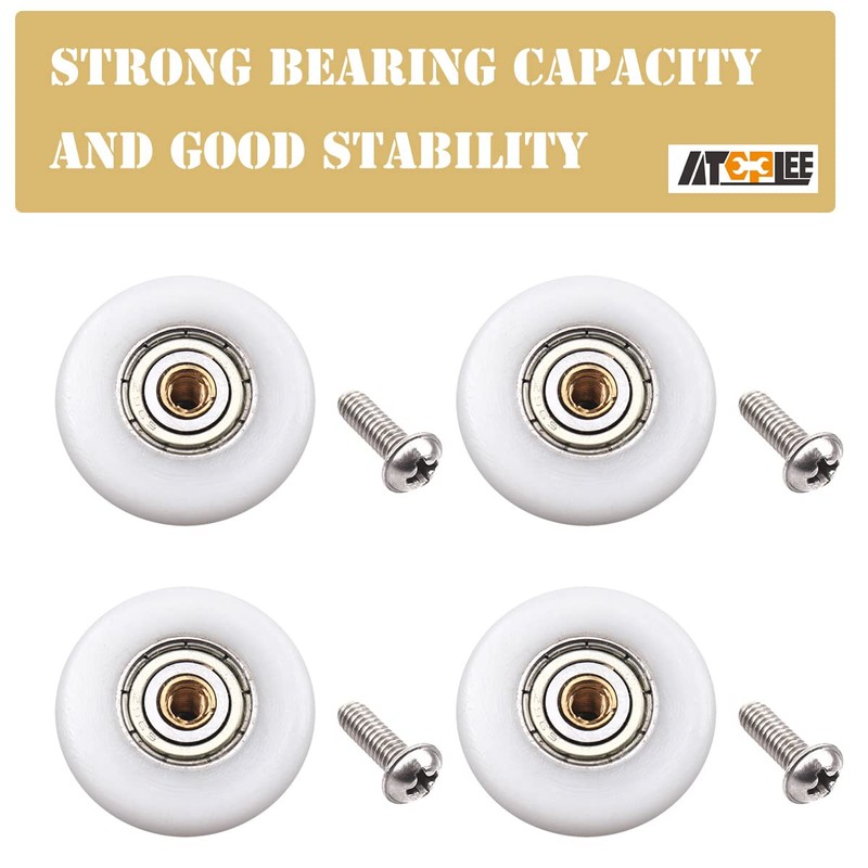 Atoplee 4 pcs Shower Door Rollers Runners Wheels - Replacement