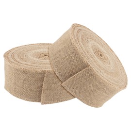 TAICHEUT 2 Rolls 8cm x 20m Hessian Ribbon Roll, Natural Jute Burlap Ribbon, Burlap Craft Ribbon Roll for Decorations, Gift Wrapping