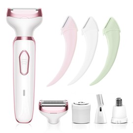 Electric Razors for Women, 4 in 1 Electric Women Shaver, Face Shavers Eyebrow Legs Armpit Bikini Area Pubic Underarms, Painless Facial Hair Removal Ladies Body Razors Set