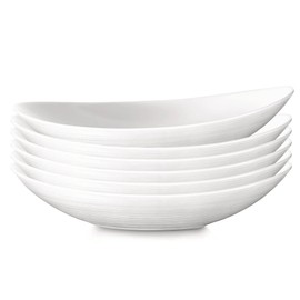 Bormioli Rocco Prometeo 9" Opal Glass Soup and Pasta Plates, White, Set of 6