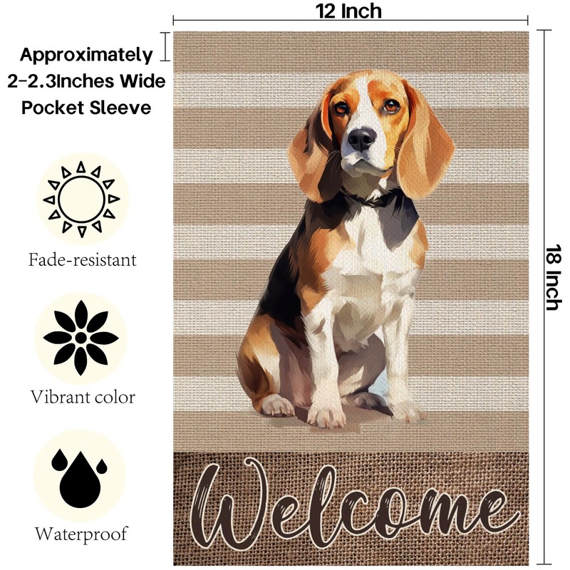 TopPacific Beagle Garden Flag Home Garden Welcome Dog Spring Yard