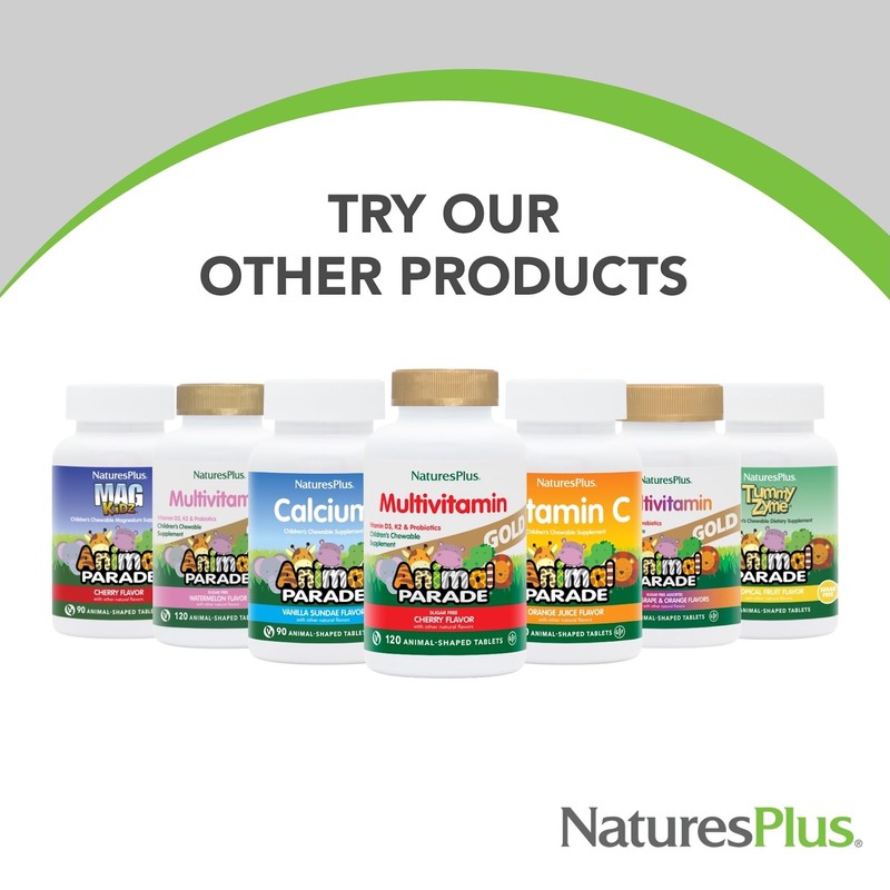 NaturesPlus Animal Parade Children’s Multivitamin - Natural Assorted, Cherry, Orange,