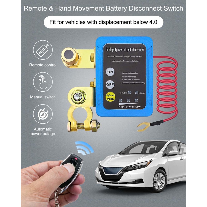 12V 240A Remote Battery Disconnect Switch, Car Battery Kill Switch