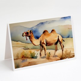 Caroline's Treasures DAC2886GCA7P Camel Greeting Cards Pack of 8 Blank Cards with Envelopes Whimsical A7 Size 5x7 Blank Note Cards