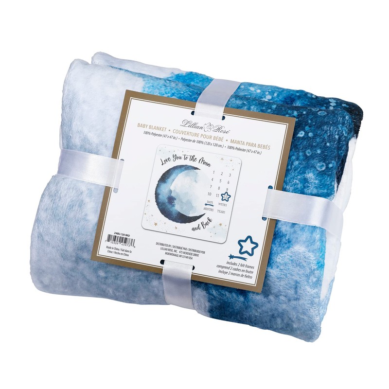 Lillian Rose to The Moon and Back Baby Milestone Blanket,
