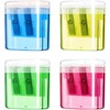 4 Pcs 4-in-1 Pencil Sharpeners - Manual Dual Hole Covered