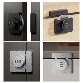 ETEKJOY Keyless Cabinet Lock 3-Digit Combination for Swinging/Sliding Door Drawer Cupboard Locker Closet Wooden Box Hook-Locking (Silver, 180 Degree)