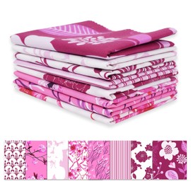 Soimoi 8 Pc Fat Quarter Bundle-Floral Print 18"x 22" DIY Patchwork-100% Cotton Pre-Cut Quilting Fabric (Pink)