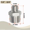 Bwintech 3 Pcs 1/2" Male to 3/4" Male BSP Thread