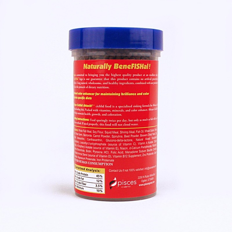 Pisces Pros African Cichlid Attack Sinking Pellet Fish Food (4.27
