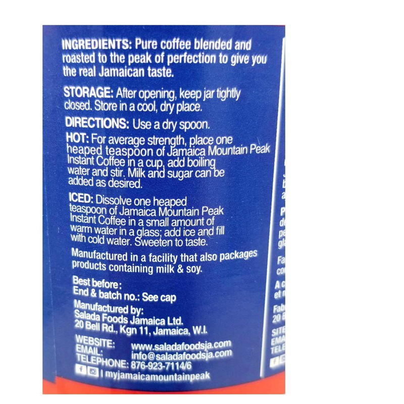 Mountain Peak Instant Coffee – Premium Jamaican Blend, 100g Jar