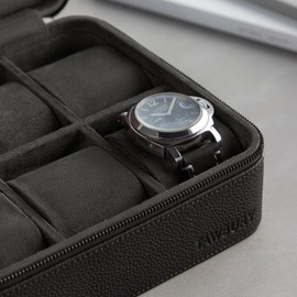 TAWBURY Fraser Watch Case Pillows - Pack of 6 Small Replacement Pillows for our Fraser Black Leather Watch Cases | 'M' Shaped Pillows Designed to fit 14.5cm - 17cm Wrists (Black/Charcoal)