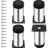weideer 4-Pack 4Inch Stainless Steel Furniture Legs Cabinet Adjustable Round