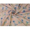 Georgette Fabric with bandhni Rose Pink with Blue Printed Flowers