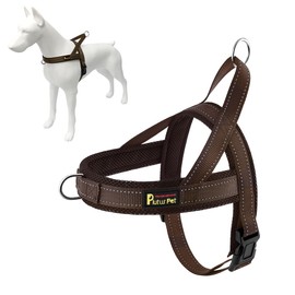 Plutus Pet No Pull Dog Harness with Breathable Mesh Padded, Adjustable Reflective Escape Proof Dog Harness, Quick Fit Dog Vest Harness for Small Medium Large Dogs(XXS, Chocolate)