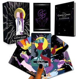 Ripe Avocado Witch RAW | The Cosmic Coven Tarot Deck Plus Guidebook | 78+1 Cards with Silver Gilded Edges and Foil Back | Premium Card Stock