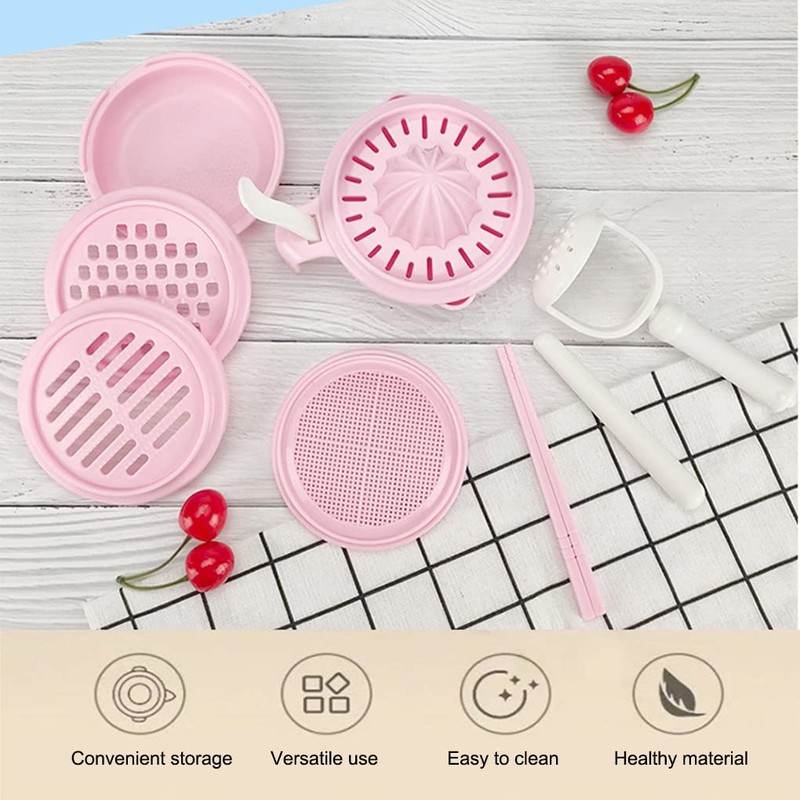 10 Pieces/Set Baby Food Masher Manual Fruit Grinding Bowl Travel