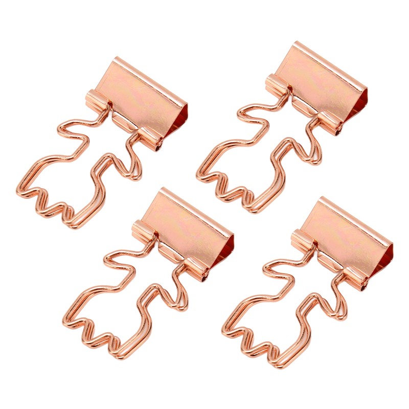100Pcs Rose Gold Hollowed Long Tail Binder Paper Clips Beautiful