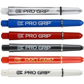 Target Pro Grip Dart Shafts / Dart Stems With Locking Rings - 15 Stems (5 Sets) (Black, Short - 31mm)