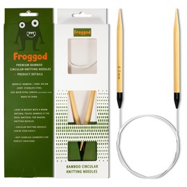 Froggod 3.15-inch (8cm) Bamboo Circular Knitting Needles – 31.5-inch Length, Knitting Needles for Beginners, Lightweight Wooden Needle, US 10 (6mm)