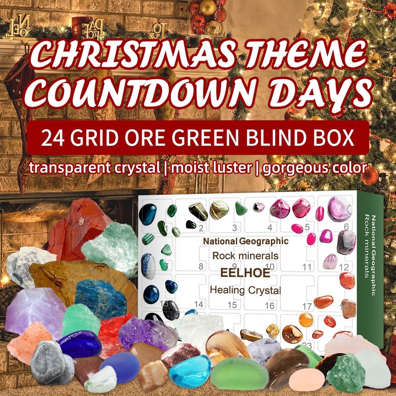 Healing Stones Advent Calendar 24 Grids Improve Creativity Christmas Advent