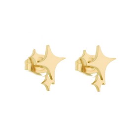 Fashion Cross Stars Cartilage Stud Earrings Stainless Steel Starburst Studs Earring for Women Cute Jewelry Gifts (Gold)